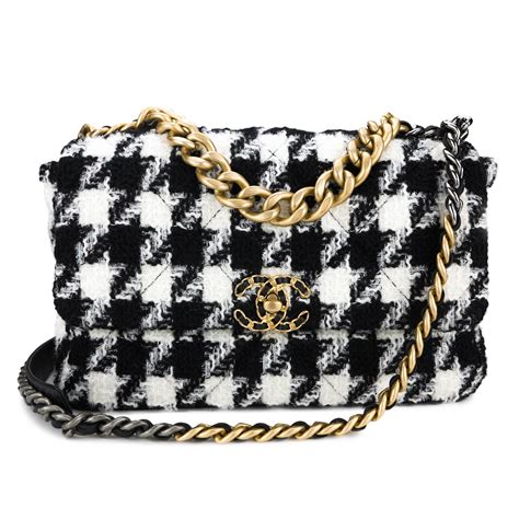 chanel tote bag black white